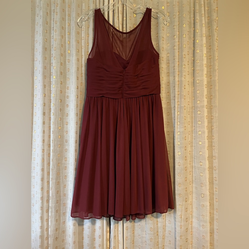 David’s Bridal Maroon Bridesmaid Dress